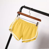 Puawkoer sportske kratke hlače Ljetne žene Aktivno povremene joge kratke hlače Čvrsti kratke hlače obuća i dodaci s žutim