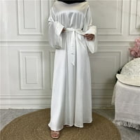 Arapska ženska maxi haljina Dubai Turkey Musulmane saten hidžab haljina haljina