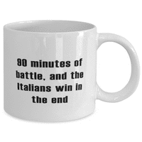 Nogometna šolja - fudbalska kafa - The Italijani pobijeđuju na kraju - fudbalska šolica za kavu bijela 11oz