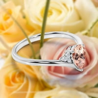 Prekrasan minimalistički 1. karatni kruški morgatit i dijamantni moissanite jedinstveni zaručnički prsten,