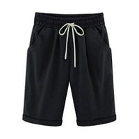 Pamučne kratke hlače za žene plus veličine Skraćene kratke hlače Summer elastične kratke hlače sa džepovima