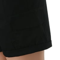 Aaimomet ženske trke Široke pantalone plus labave casual pantalone noge za žene modne kratke hlače, crne m