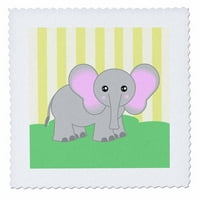 3Droza životinje za bebe - slon - kvadrat quilt, po