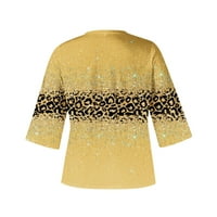 Novi ženski vrhovi Ljeto Dressy i uzročni ženski modni ispisani labavi majica rukava bluza V vrat casual