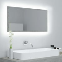Vidaxl ogledalo u kupaonici LED zid montirani ogledalo za praška za prah akril