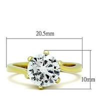 Luxe nakit dizajnira ženski prsten za angažman od nehrđajućeg čelika zlata sa AAA CRT CZ-om u CLEAR-u -