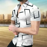Floleo Top Clearence Muška lapela 3D Print Casual Slim Fit Scroeve majica s kratkim rukavima