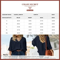 Chase Secret ženski bell rukavi s V-izrezom visokih majica sa majicom od šifonske majice