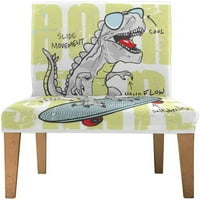 Smiješan dinosaur skejtbording Stretch stolica pokriva zaštitni sjedalo klizač za blagovaonicu Hotel Wedding Party set od 4