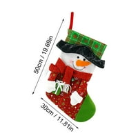 Beppter visi Xmas Decor Božićne čarape Velike čarape Klasični kamin Viseći čarape Snowflakes Santa Snjegović