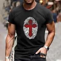 Košulje za fragarn za muškarce Ljeto kratki rukav okrugli vrat Europska veličina Cross Print Pulover Majica Top