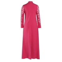 Outfmvch haljina s dugim rukavima za žene haljina kaftana arapska jilbab abaya čipkasti šivanje maxi