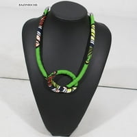 Ogrlica od afričkih tiska Ankara etnička ručno rađena nakit za žene pamučna tkanina WYB204
