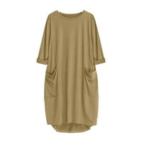 Hvyesh Ležerne radne haljine za žene Trendy Plus size rukav tunik midi haljina labava fitne košulja