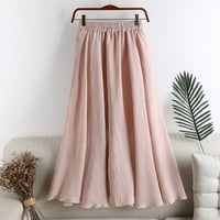 Koaiezne ženske ljetne pamučne i polovice suknje visoke struka srednje dužine linijska suknja od labave elastične pojaseve