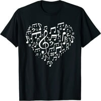 Glazbene note u obliku srca Ljubitelji glazbe Ljubitelji pokloni Valentines Dan majica