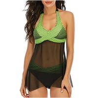 Finelylove Žene kupaće kostimi podstavljene sport BRA stil bikini zelena m