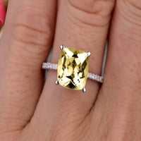 1. Karatni jastuk šampanjac dijamantski moissan zaručni prsten na 10k bijelo zlato