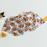 Allshope Baby Boys Girls Halloween Romper s dugim rukavima CREW CAT Ghost Cobweb Print BodySuit Novorođena