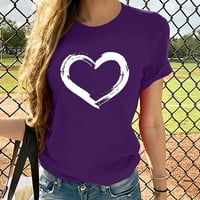 Žene kratkih rukava Crewneck Fort za bluza u obliku slova srca Majica Rockabilly Duks Photoshoot Majica