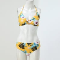 Žene New Print Split Bikini okupljajući kupaći kostim tri set