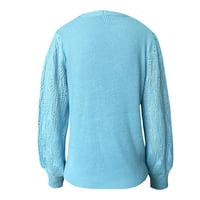 Smanjeni ženski džemper V-izrez pulover Duks u boji Slijede u slobodno vrijeme Srednja dužina dugih