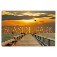 Seaside Park, New Jersey, pristanište na suncu Birch Wood Wall znak
