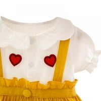 Dječja djevojka princeza haljina mališana srčana uzorka kratki rukav pamučni sandress