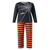 Huakaishijie Porodična pidžama Podudarni setovi Halloween Spider Web Print Holiday PJS za odrasle djecu
