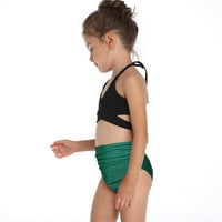 Dječja kupaći kostim Djevojka Toddler Baby Little Cvjetni print Dva Halter zavoj za kupanje kupaći kostimi Bikini set 2-12Y