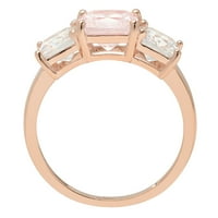 4.0ct kvadrat smaragdni rez ružičasti simulirani dijamant 14k ružičasti ružičasti zlato graviranje izjava godišnjica angažmana vjenčana kamena prstena veličine 8.25