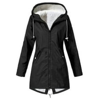 USMIXI Trench jakna za žene zimski kišni kaput za žene zimske vanjske tople vetroporane ruke obložen
