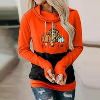 Vrhunska klirensa Puntoco, ženski pulover za ispis vrhovi dugih rukava s kapuljačom s kapuljačom dukserica narančasta 10