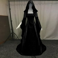 Ženske haljine Maxi dugih rukava Ležerne prilike sa čvrstom kapuljačom Crna m