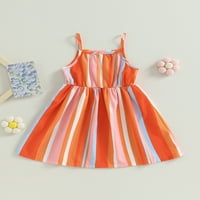 Wassery Little Girls Princess haljina 3T 4T 5T 6T 7T Dječja odjeća Stripes Dot Print haljina bez rukava Ležerne prilike Ležerstva Ležer