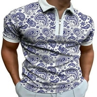 Niveer muški ljetni vrhovi prugaste majice kratki rukav polo majica Atletic pulover rever za bluzu bluza