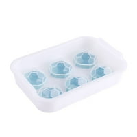 Pakovanje kockice leda, veliki kvadratni i okrugli silikonski kocki kalupi sa poklopcem, jednostavno izdanje hrane za hlađenje ledene kocke za frižider, hranu za bebe, koktele, plave boje