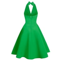 Ljetne haljine za žensku haljinu bez rukava s rukavima V-izrez Halter midi leđima, fit i flare Y2K moda
