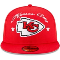 Muška nova era Red Kansas City Chiefs Starry 59fifty ugrađeni šešir