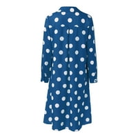 Hanzidakd Ljetne haljine za žene Žene Proljeće Ljeto Ležerne prilike Lapl Duga košulja Polka Dot Print