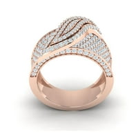 Prirodno 2ct okrugli rez Diamond Prong Fancy Dekorativni vjenčani prsten Snažna svadbena godišnjica Čvrsta 18K zlatna h Si2