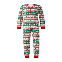 Hirigin Porodična božićna pidžama Podudarni setovi, slatka tiskana gornja + prugasta pantalona za spavanje,