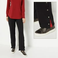 Susan Graver vikend redovno oprane francuske Terry stacke hlače, crna crvena, velika