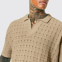 Muške haljine majice Muški pletenje kratkih rukava u kratkim rukavima Vshirt V izrez majica
