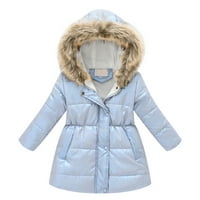 Girls Coats & Jackets dječje djevojke zimske debele toplom kapuljačenu kaputu od kaputa za obljeću jakna dječaka i jakne svijetlo plava 130