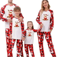 Podudaranje porodice Pajamas setovi Odmor Porodični podudaranje Spavalo sa trgovanjem Santa Claus Print Buffalo Plaid hlače Podudaranje pidžama Ženska klirens Padžama