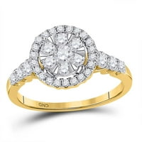 10k žuto zlatni okrugli dijamantski prsten CTTW