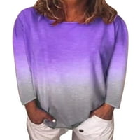 Gradient Tie Dye Ispis Tuntic Tuns za ženska bluza s dugim rukavima