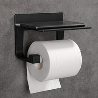 Držač za toaletni papir Zidni toaletni papir Držač za samoljepljenje toaletni nosač papira, crni aluminijum
