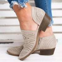 Ženske čizme Žene Jednostruke casual cipele Šuplje-izrezne cipele s niskim potpeticama Zipper Anklea čizme